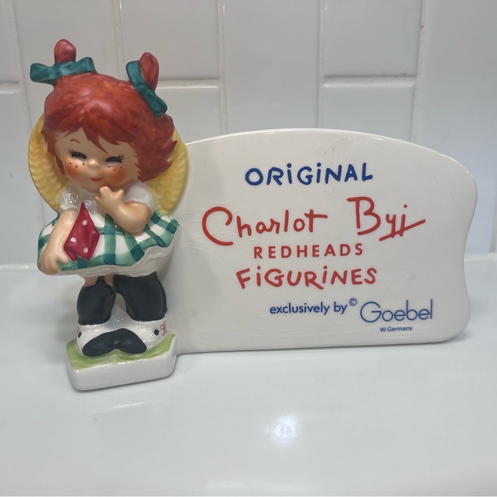 Vintage Goebel Charlot Byj Redheads  Display Sign Figurine Little Miss Coy TMK 6